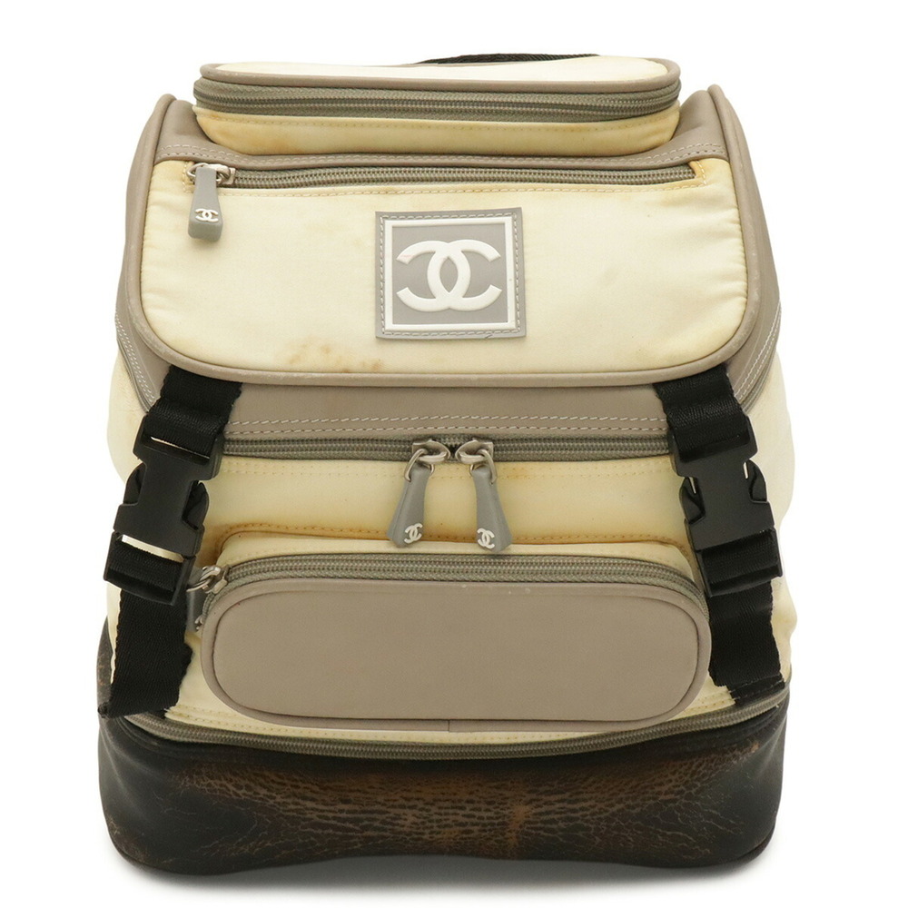 CHANEL Sport Line Coco Mark Backpack, Rucksack, Nylon & Rubber, Ivory, Black ...